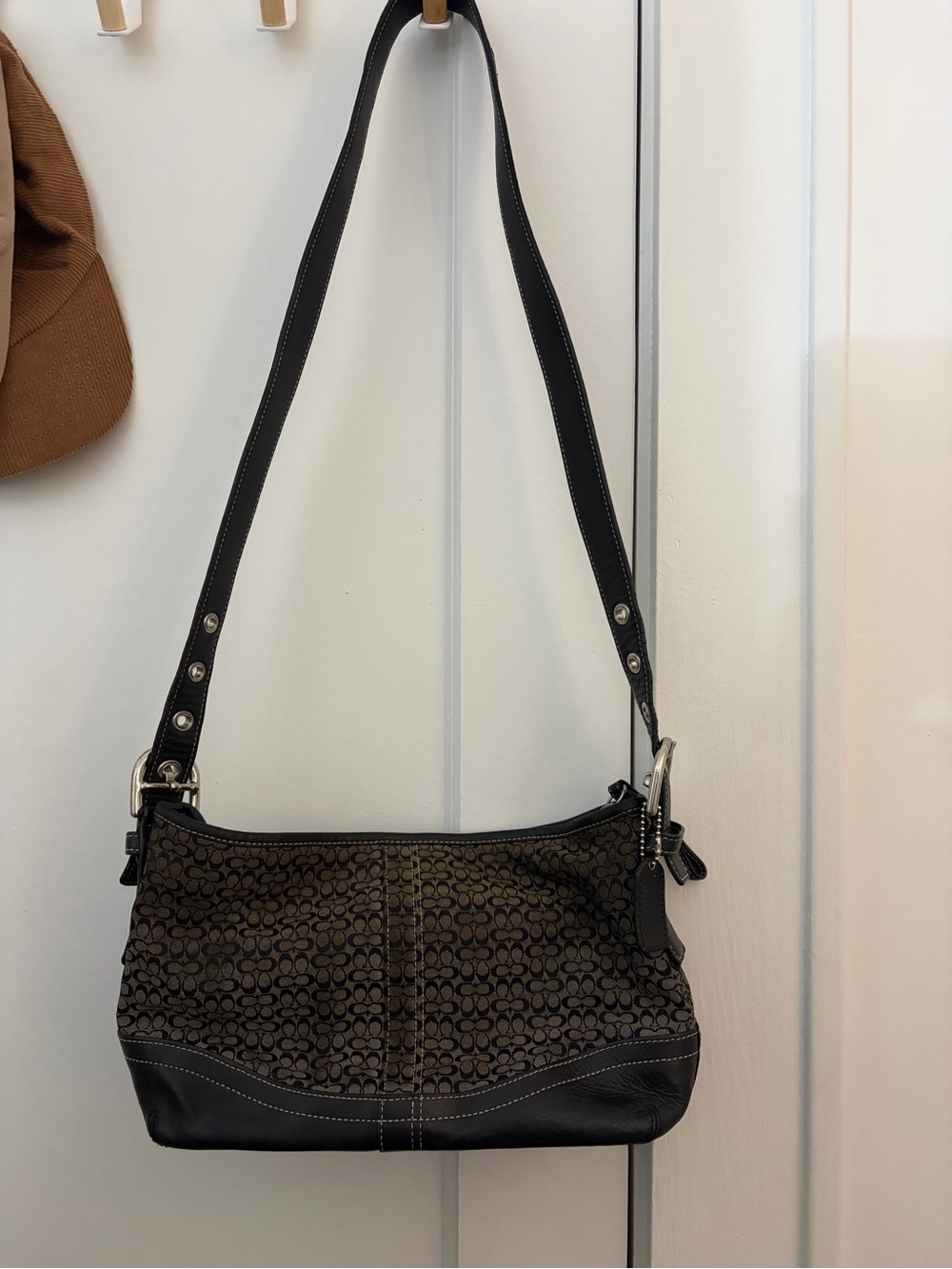 Coach Black Signature Jacquard Crossbody Shoulder Bag
